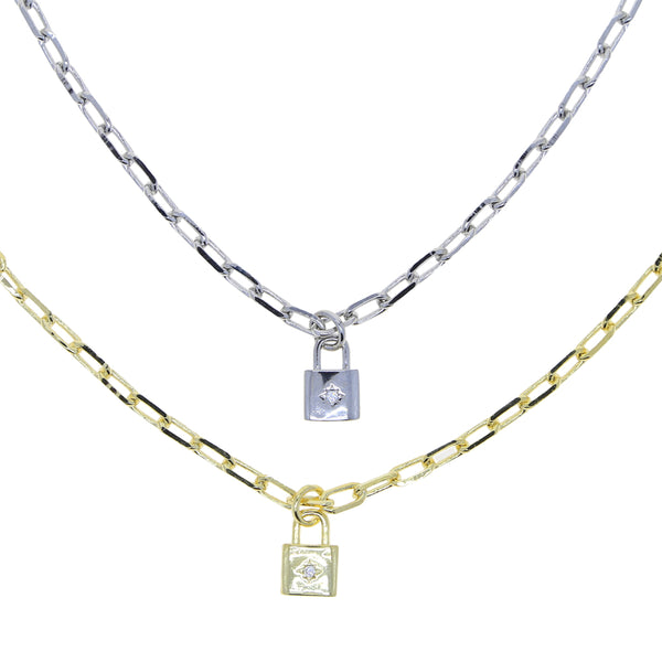 Gold Color Open Link Chain Starburst Star Signet Necklace